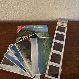 Vintage Hawaii Travel Lot Kauai Postcards & U.S.S. Arizona Memorial Slides Set